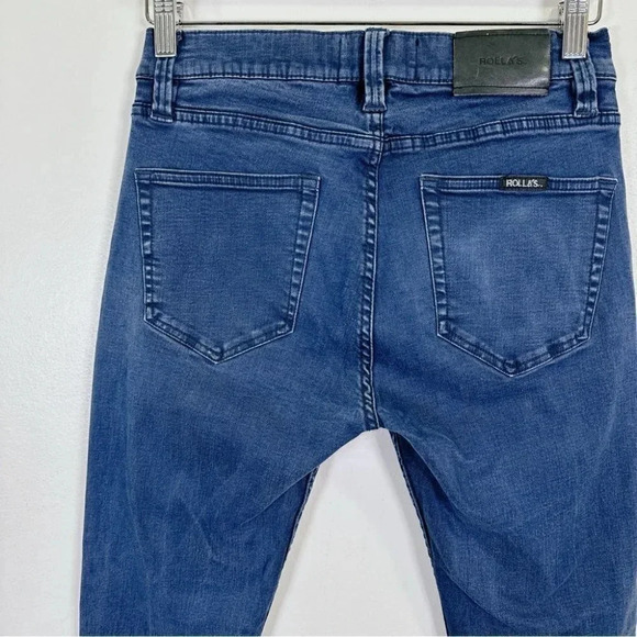 Rollas' Rollies Slim Rolled Dark Wash Blue Skinny Jeans - Picture 12 of 16